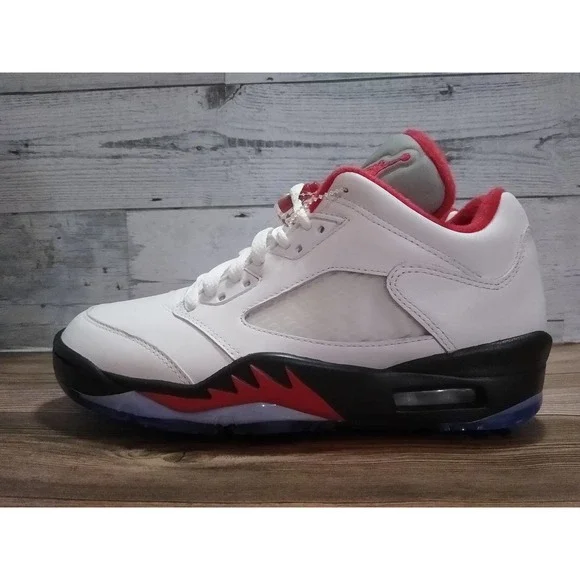 Jordan 5 Low Fire Red 2020 Retro Golf Shoes Rare NEW Size 6.5